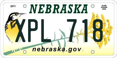 NE license plate XPL718