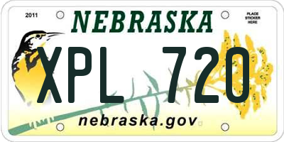 NE license plate XPL720