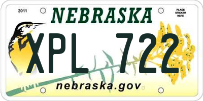 NE license plate XPL722