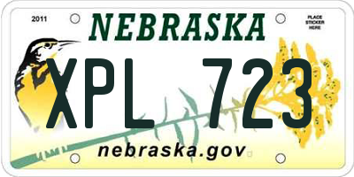 NE license plate XPL723