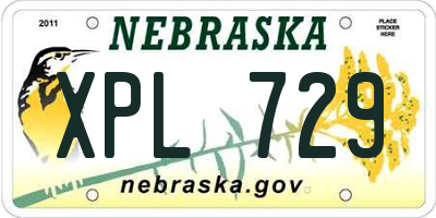 NE license plate XPL729