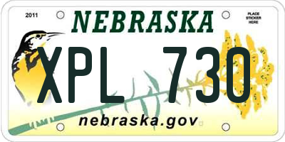 NE license plate XPL730