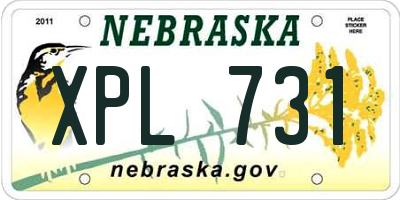 NE license plate XPL731