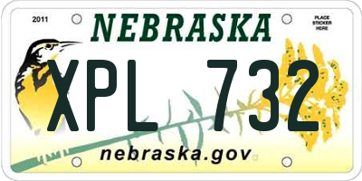 NE license plate XPL732