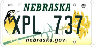 NE license plate XPL737