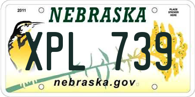 NE license plate XPL739