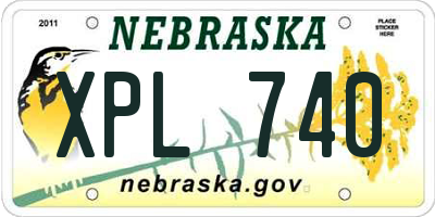 NE license plate XPL740