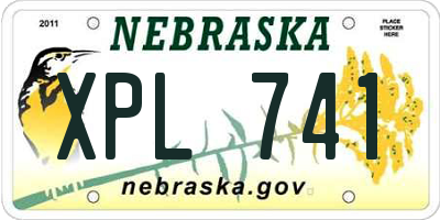 NE license plate XPL741