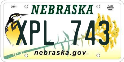 NE license plate XPL743