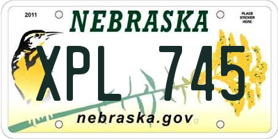 NE license plate XPL745