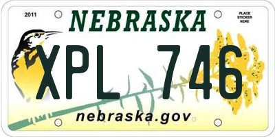 NE license plate XPL746