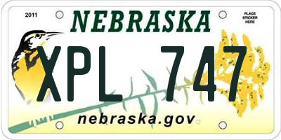 NE license plate XPL747