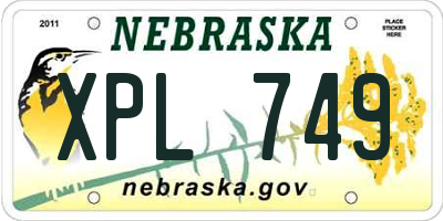 NE license plate XPL749