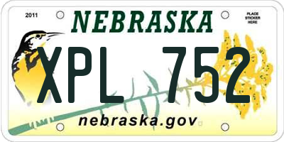 NE license plate XPL752