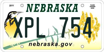 NE license plate XPL754