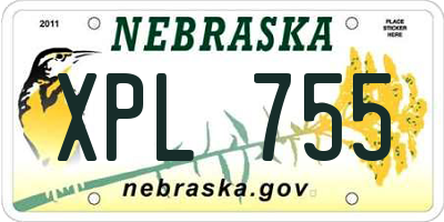 NE license plate XPL755