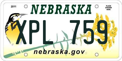 NE license plate XPL759
