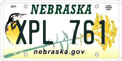 NE license plate XPL761