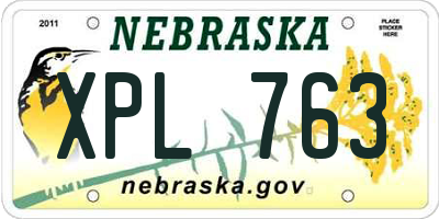 NE license plate XPL763