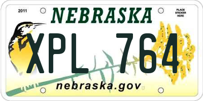 NE license plate XPL764