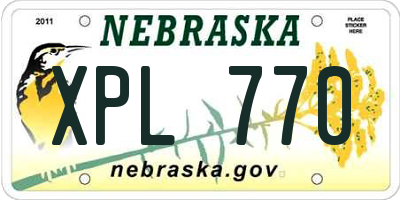 NE license plate XPL770