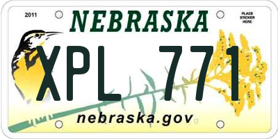 NE license plate XPL771