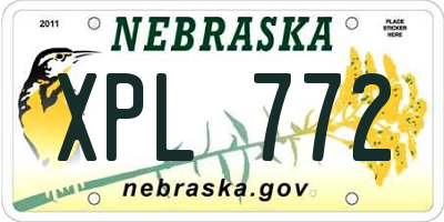 NE license plate XPL772