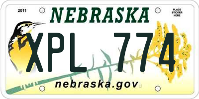 NE license plate XPL774