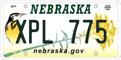 NE license plate XPL775