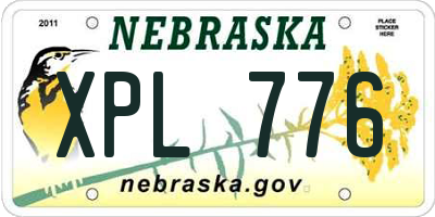 NE license plate XPL776