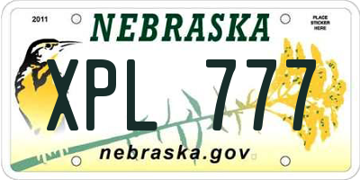 NE license plate XPL777