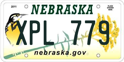 NE license plate XPL779