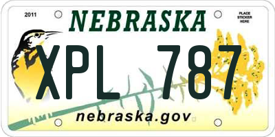 NE license plate XPL787