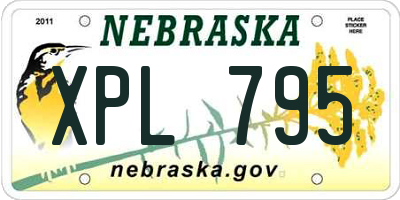 NE license plate XPL795