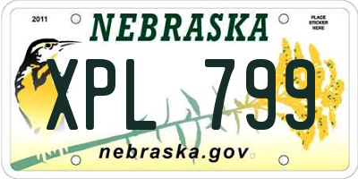 NE license plate XPL799