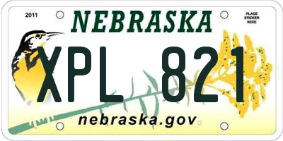 NE license plate XPL821