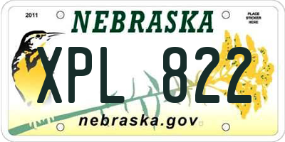NE license plate XPL822