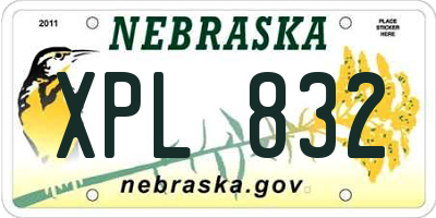NE license plate XPL832