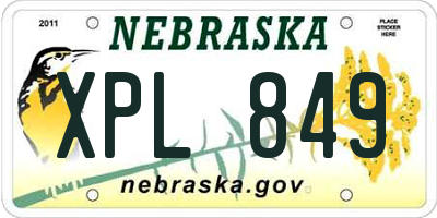 NE license plate XPL849
