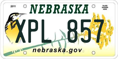 NE license plate XPL857