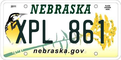 NE license plate XPL861