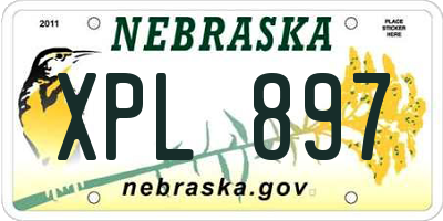 NE license plate XPL897