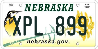 NE license plate XPL899