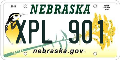 NE license plate XPL901