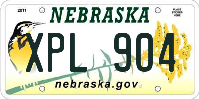 NE license plate XPL904