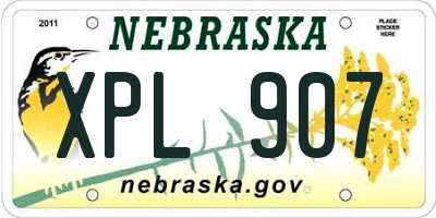 NE license plate XPL907