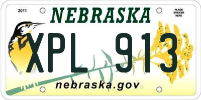 NE license plate XPL913