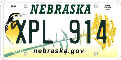 NE license plate XPL914