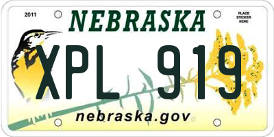 NE license plate XPL919