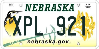 NE license plate XPL921